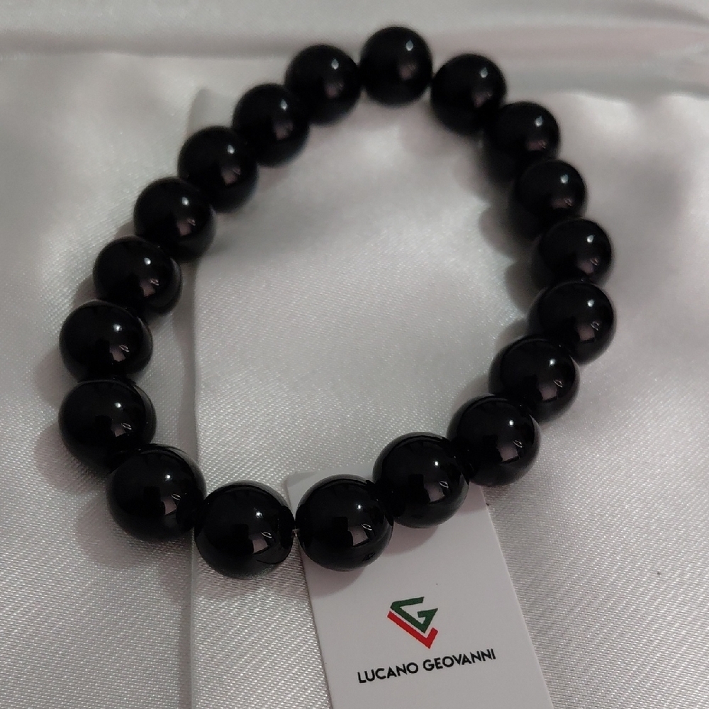 Black Bead Bracelet for Men